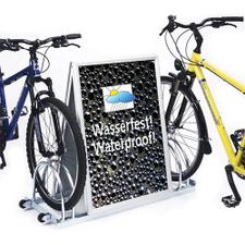 Fahrradständer mit Werbung - Logo